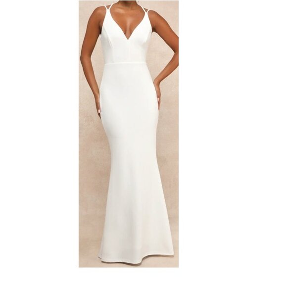 Lulu's Elegant White Maxi Dress - Picture 1 of 5